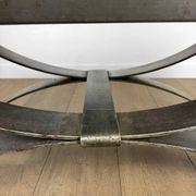 Ferlor International coffee table in brushed steel and ceramic from the 1970s.