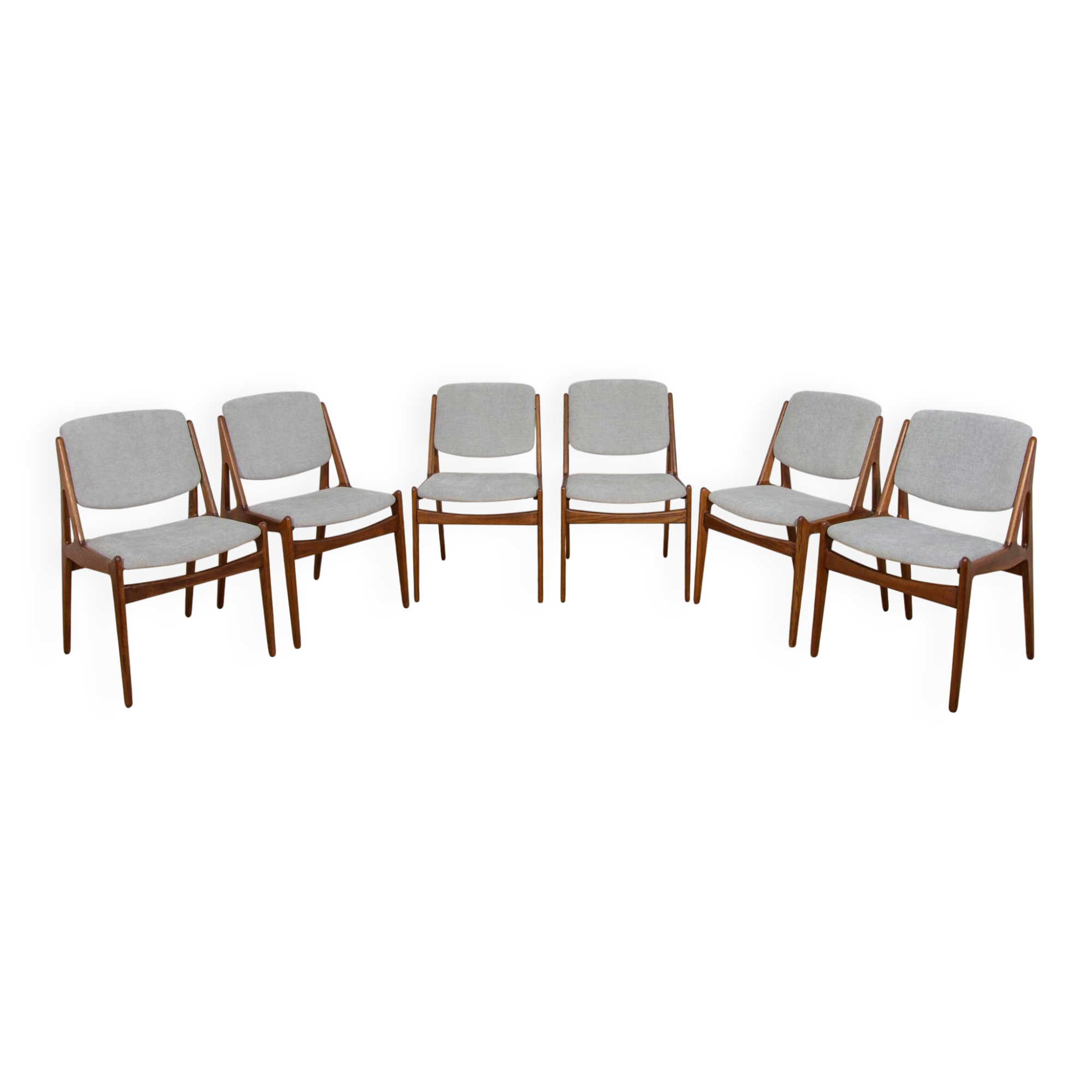 Mid-Century Teak Ella Dining Chairs by Arne Vodder for Vamo Sønderborg, Denmark, 1960s, Set of 6