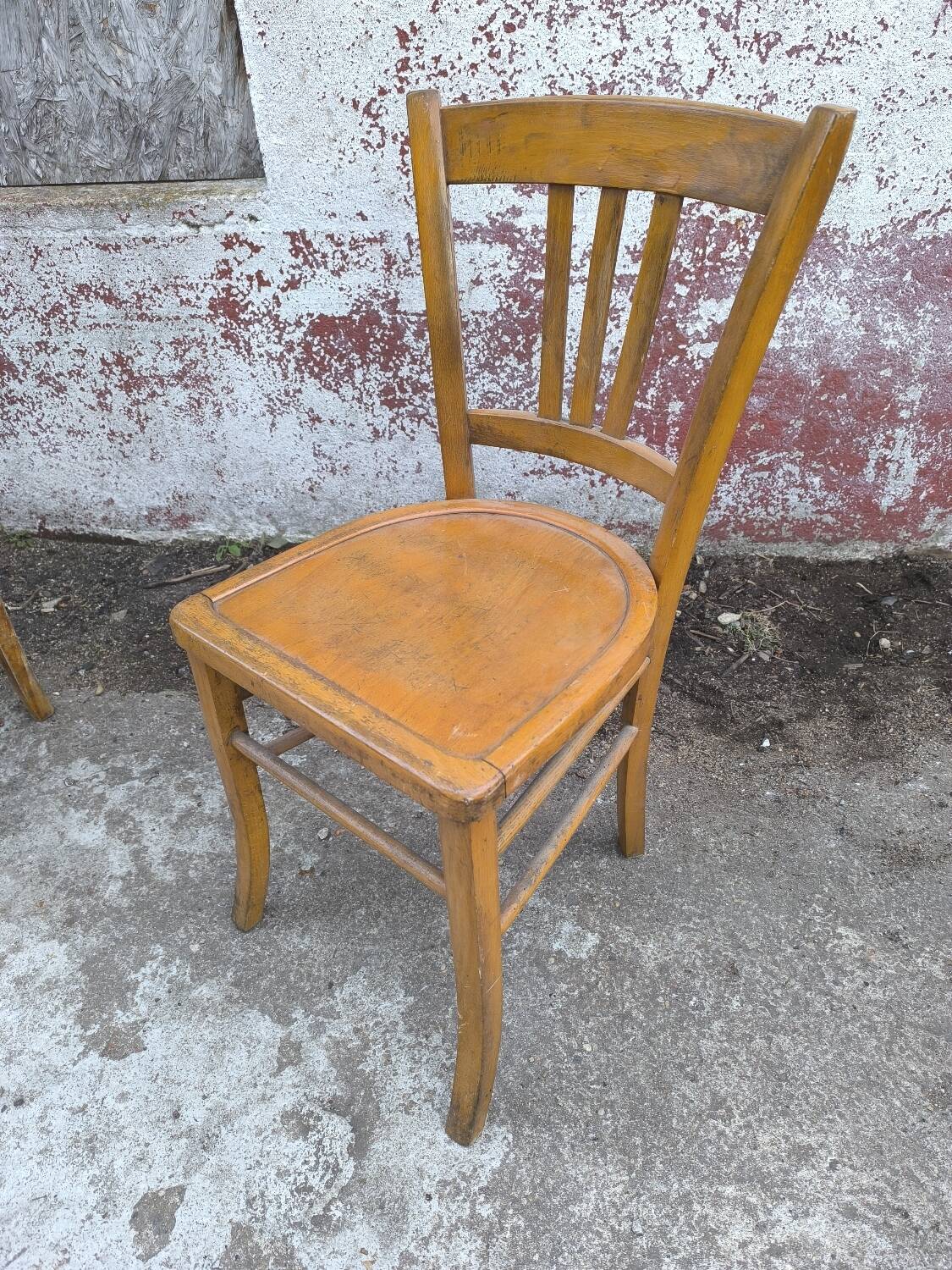 Set of 4 authentic Luterma bistro chairs in beech wood in their original condition