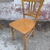 Lot de 4 chaises de bistrot Luterma authentique en bois de hêtre dans leur jus