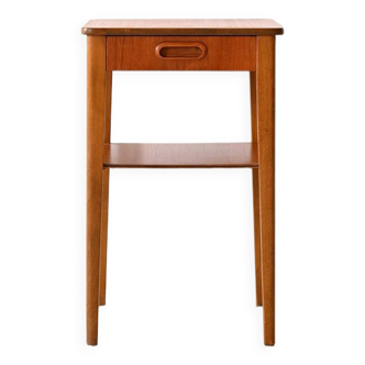 Scandinavian teak nightstand with drawer