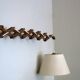Large concertina wall light in teak by Eric Hansen / Le Klint, Denmark 1960