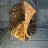 Vintage brown square ceramic vase