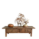 Table basse de ferme rustique ancienne en chêne