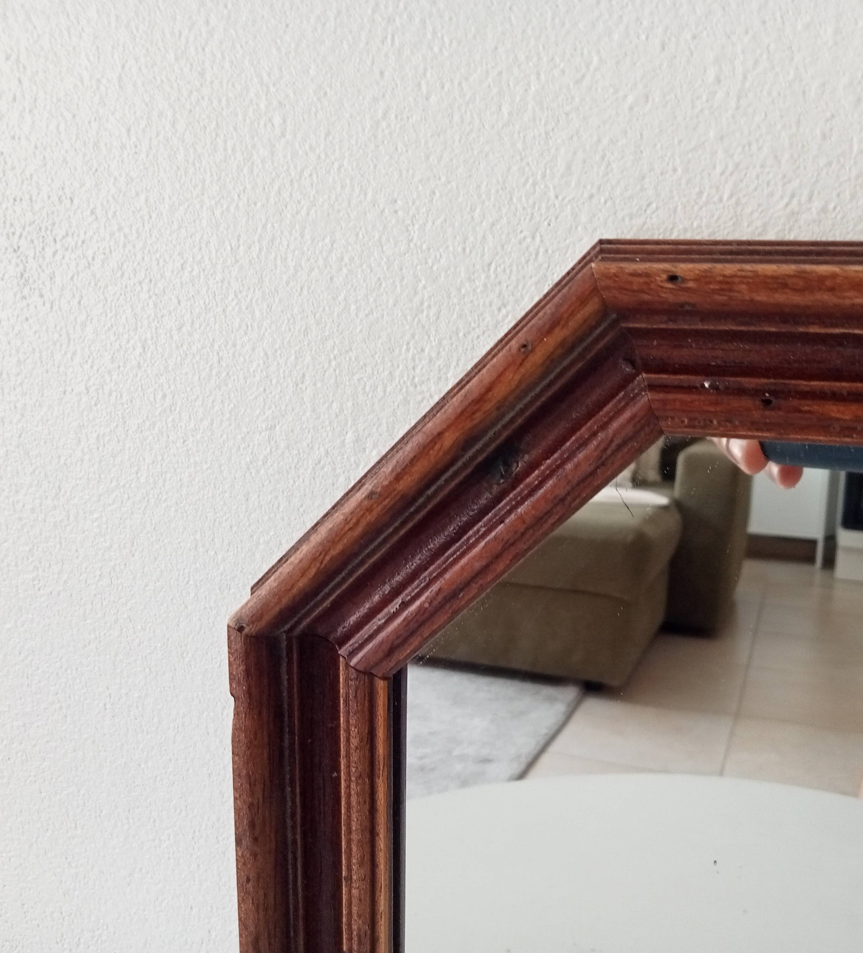Vintage octagonal mirror from the 1960s.