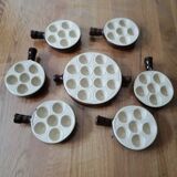 Service set of 7 ceramic snail pieces