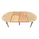 Round dining table with extendable leaves, Louis Philippe style, stripped in raw oak.