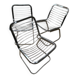 3x Chaises Chromées vintage 70’s