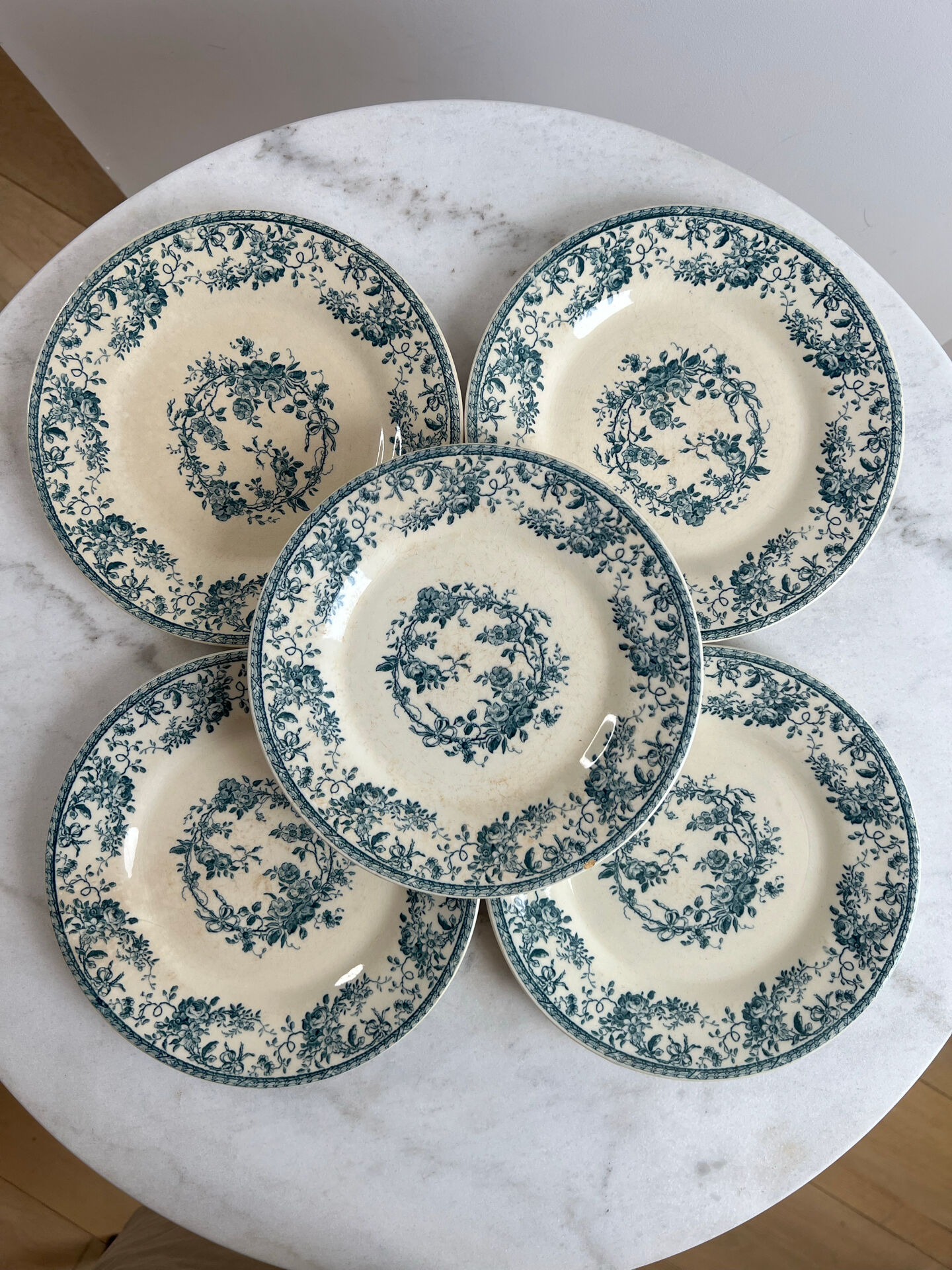 5 ironstone plates GIEN 21cm