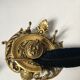 Vintage writing kit - Old inkwell and neoclassical ink pad in gilded bronze XIXth