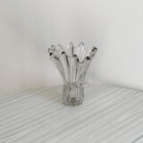 Vintage transparent white glass vase