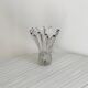 Vase vintage en verre blanc transparent