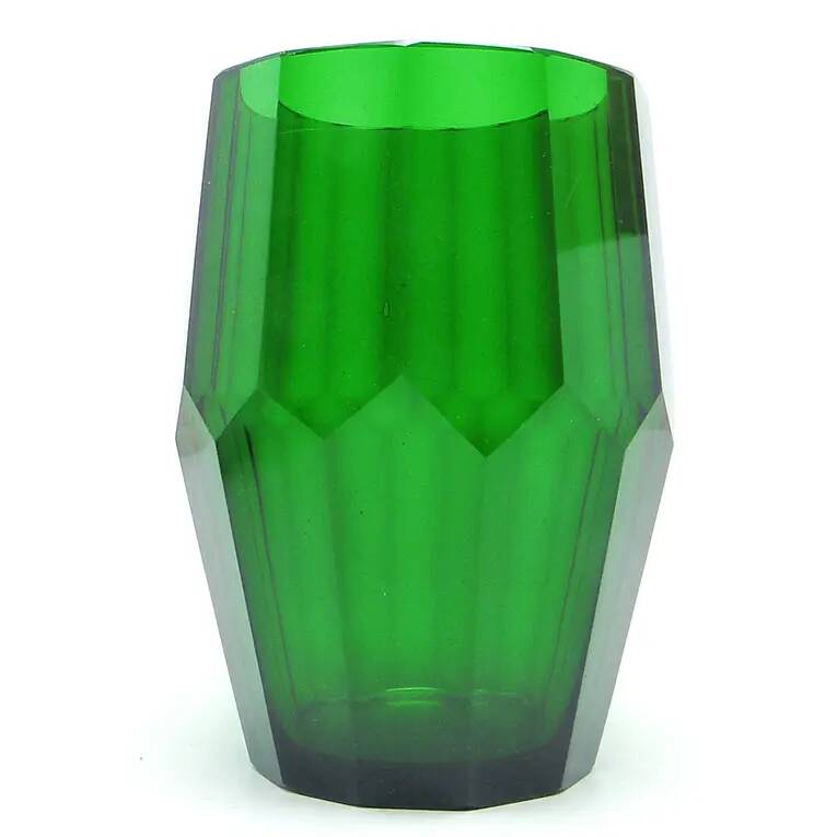 Art Deco vase, crystal, designed by J. Hoffmann, Bohemia, Czechoslovakia, 1930s