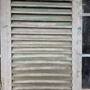 Old fir shuttered door