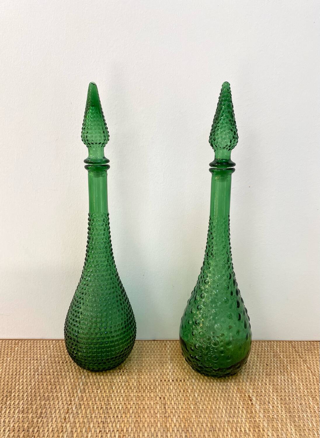Green bubble carafe Empoli from the 1960s