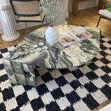 Table marbre forme goutte Roche Bobois vintage