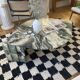 Marble table drop shape Roche Bobois vintage