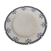 Checkerboard dessert plate - Creil and Montereau