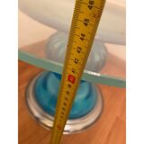 1980s Italian Venetian Blue and Silver Murano Glass Style Coffee Table