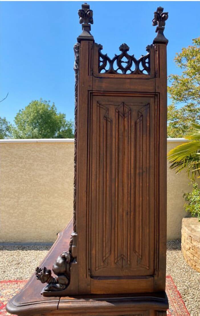 Gothic walnut sideboard / dresser