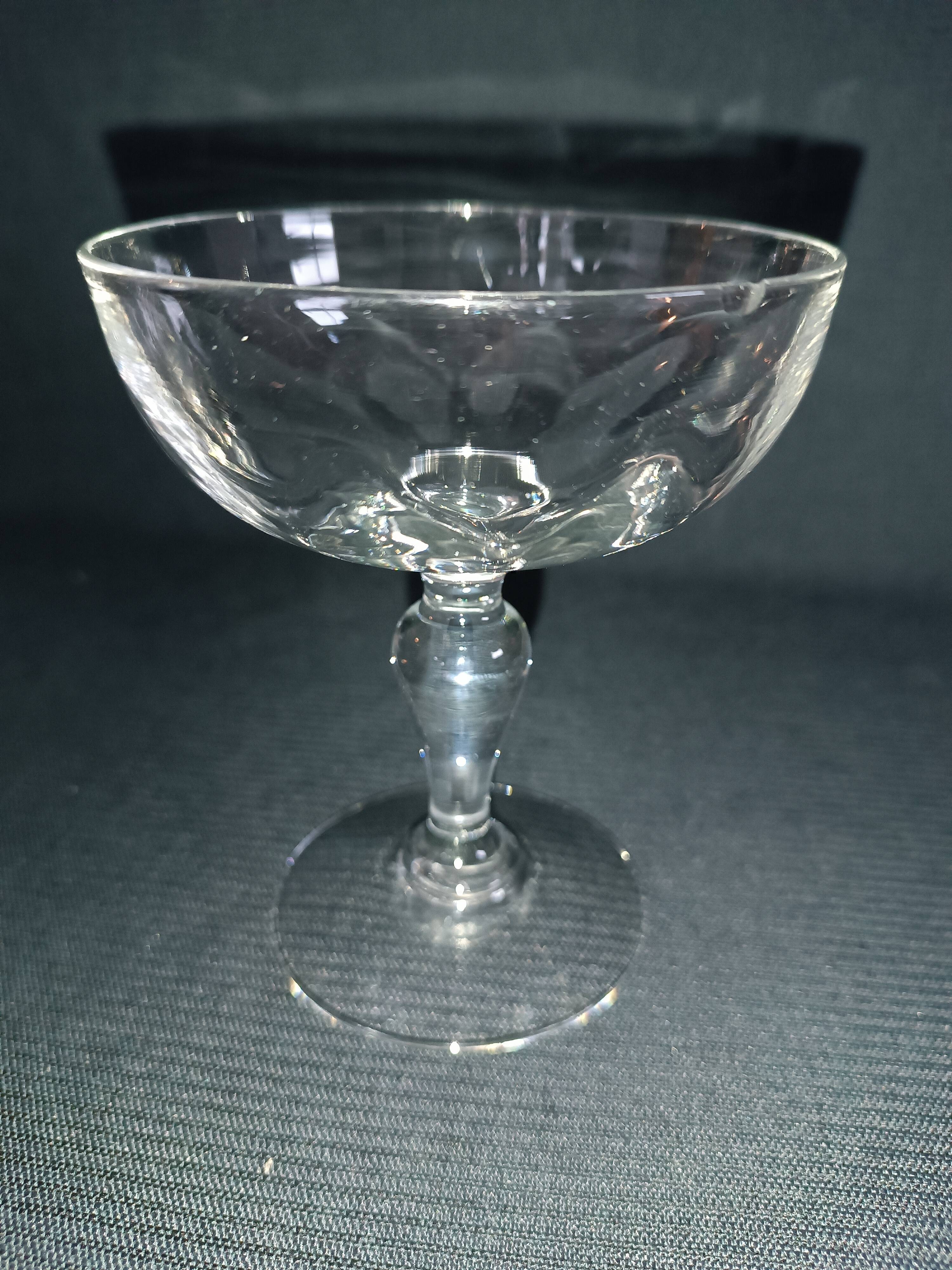 14 Champagne glasses in 19th century blown glass