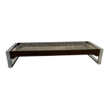 Rosewood coffee table with glass top