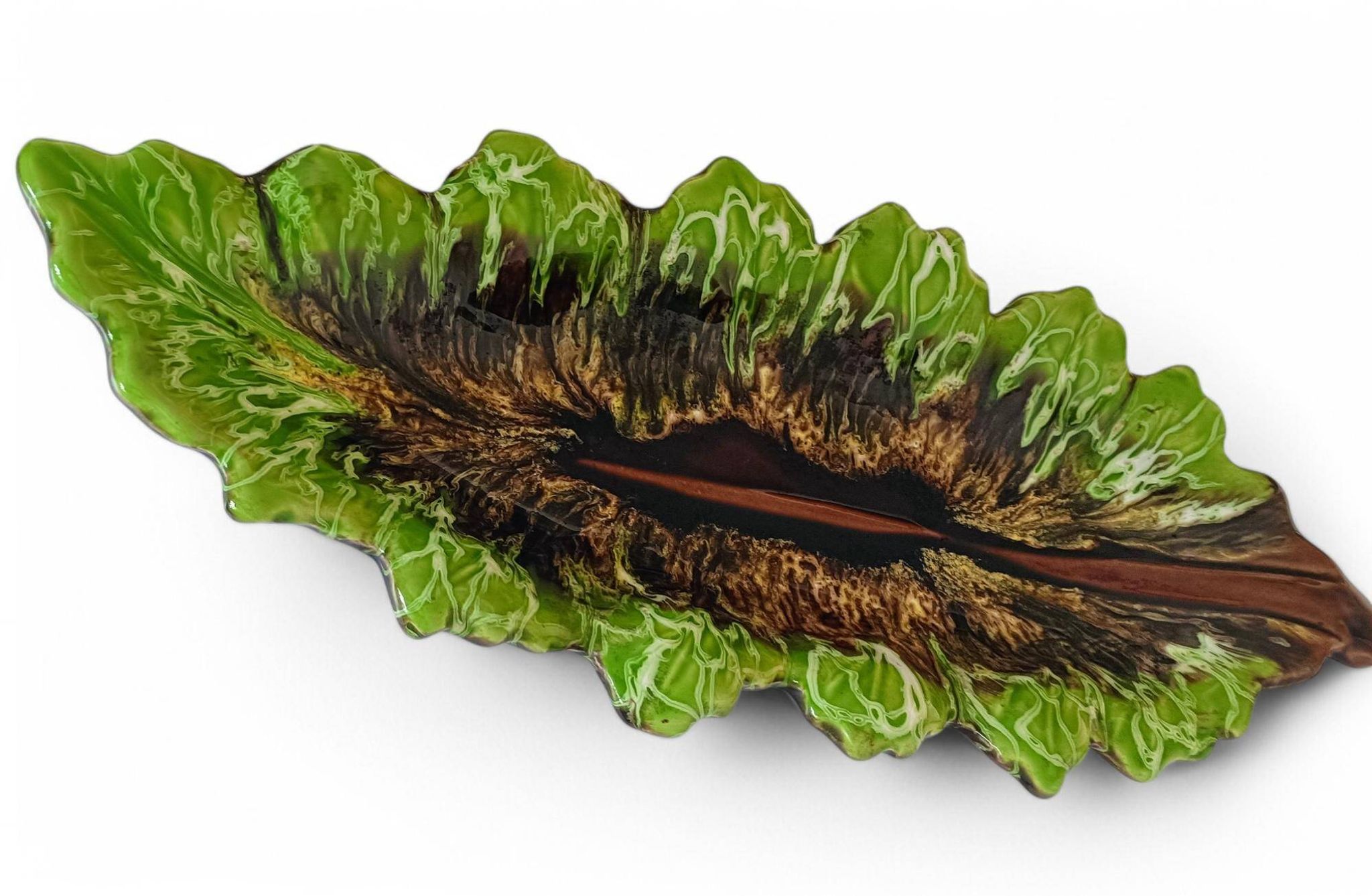 Mid-Century Majolica Centerpiece by Vallauris, Handmade, 1950s France