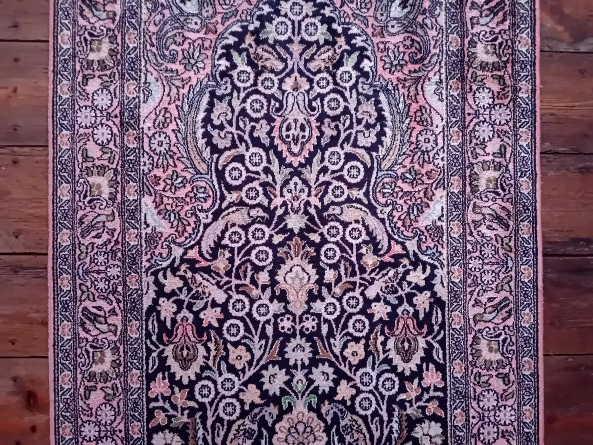 Handmade silk cashmere rug 155x92cm