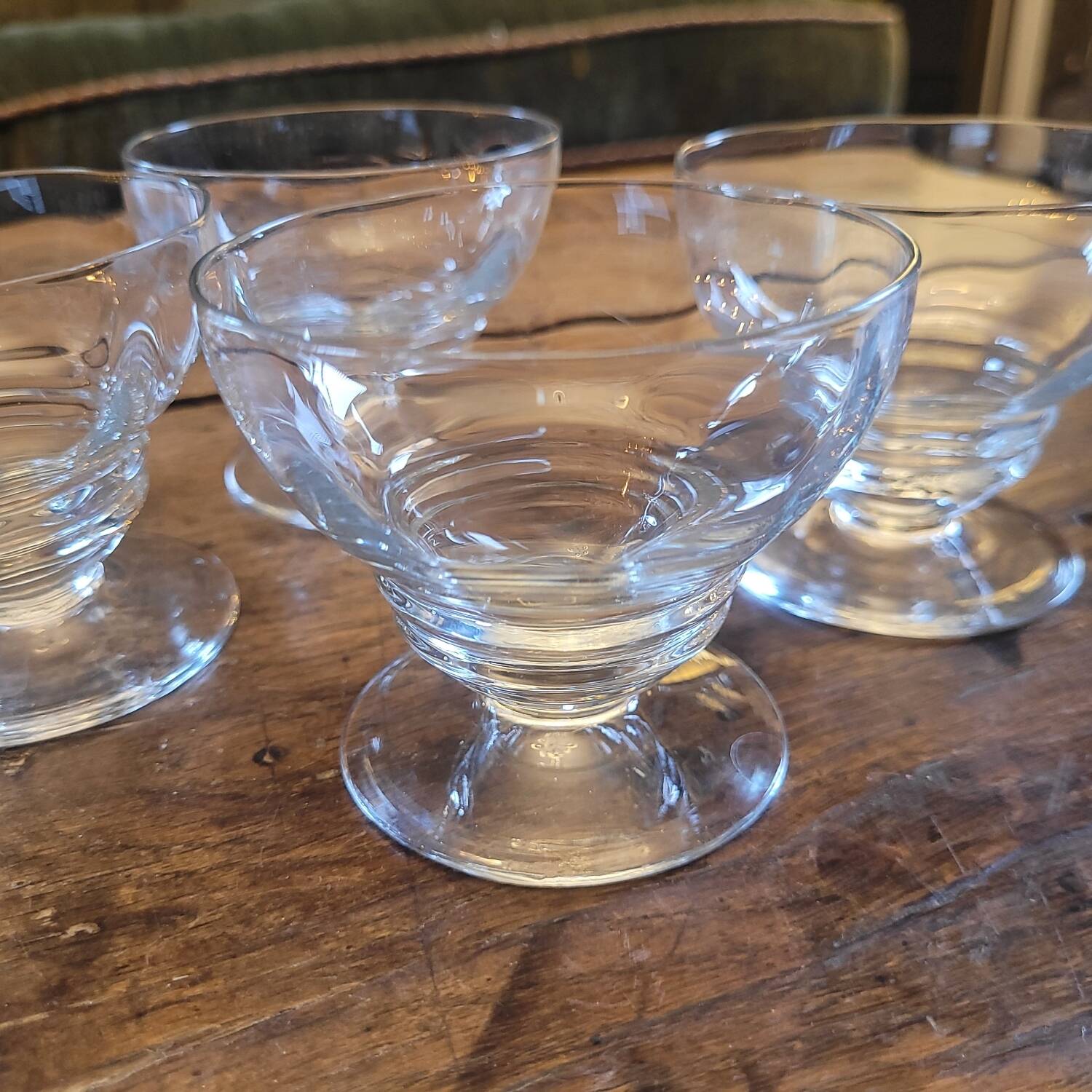 4 pressed glass cups – France – 1950s–1960s
