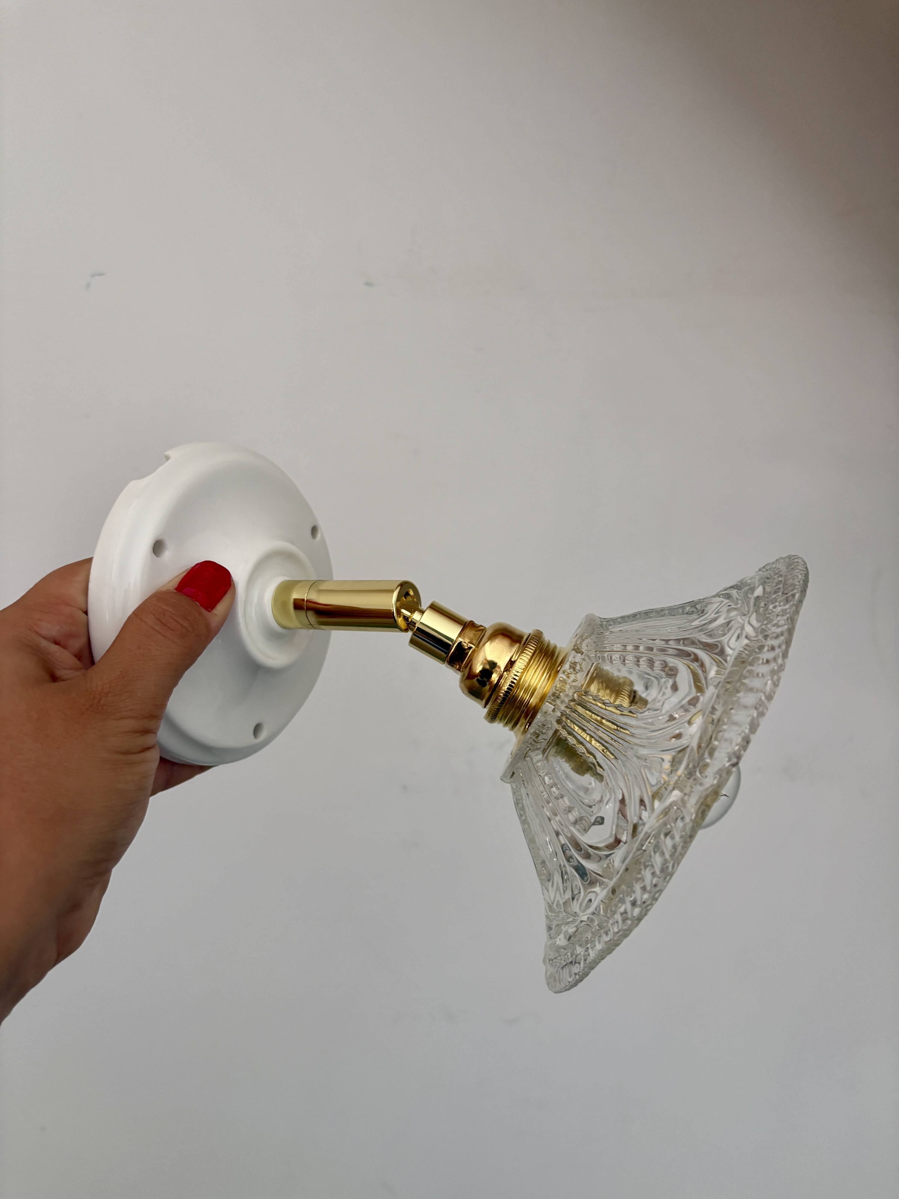 Vintage glass cut lampshade - tableware collection