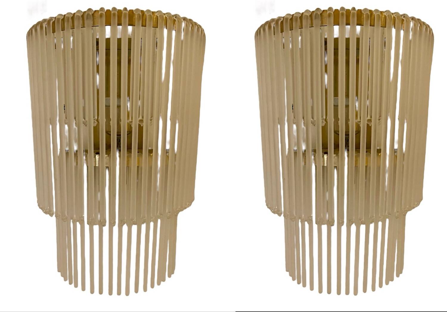 Large Sciolari wall lamp with opaque glass and gilded structure, Italy 1970