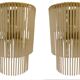 Large Sciolari wall lamp with opaque glass and gilded structure, Italy 1970