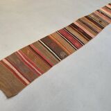 Old turkish narrow kilim runner 372x48 cm shabby chic, vintage kelim