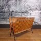 Rattan and metal magazine holder