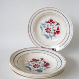 Lot of 5 Lunéville soup plates, Herblay model, 1950