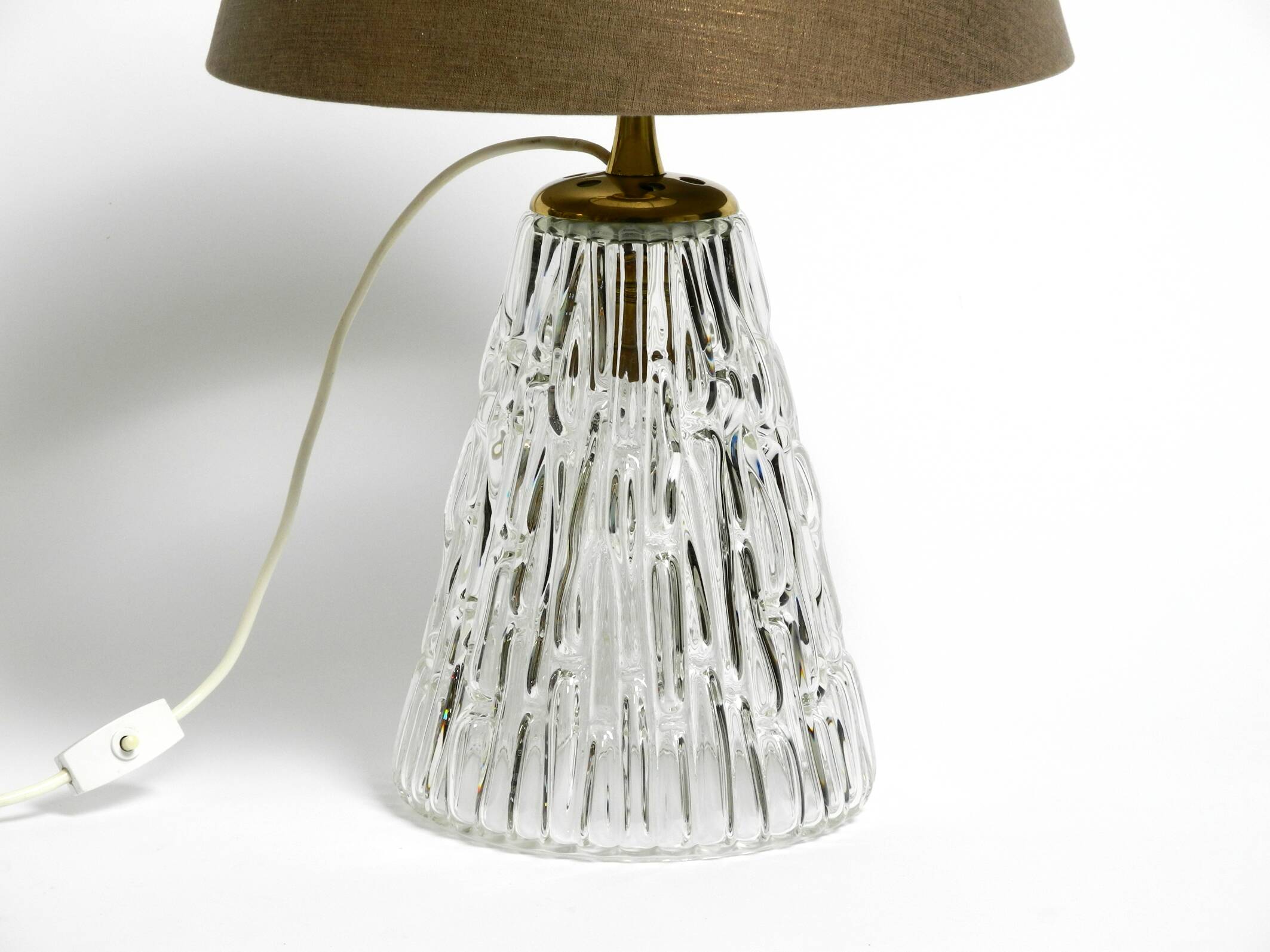 Heavy large Mid Century Modern glass table lamp by Rupert Nikoll Vienna | h