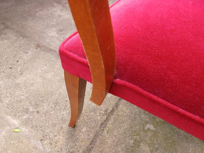 Art Deco bridge chairs in fabric from the 1950s and vintage.