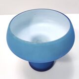 Pair of Cyan Murano Cased Glass Vases by Carlo Moretti, Italy