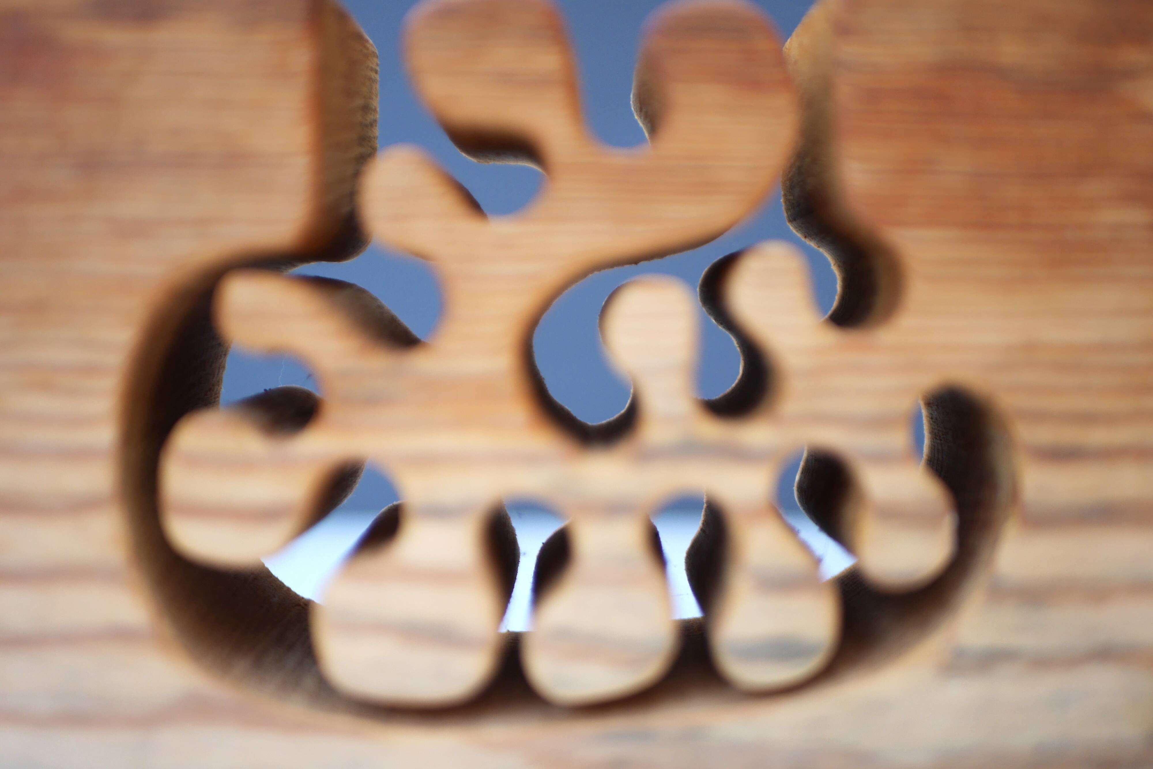 Large Wooden Candleholder by Gunnar Kanevad for Gamla Linköping, Sweden