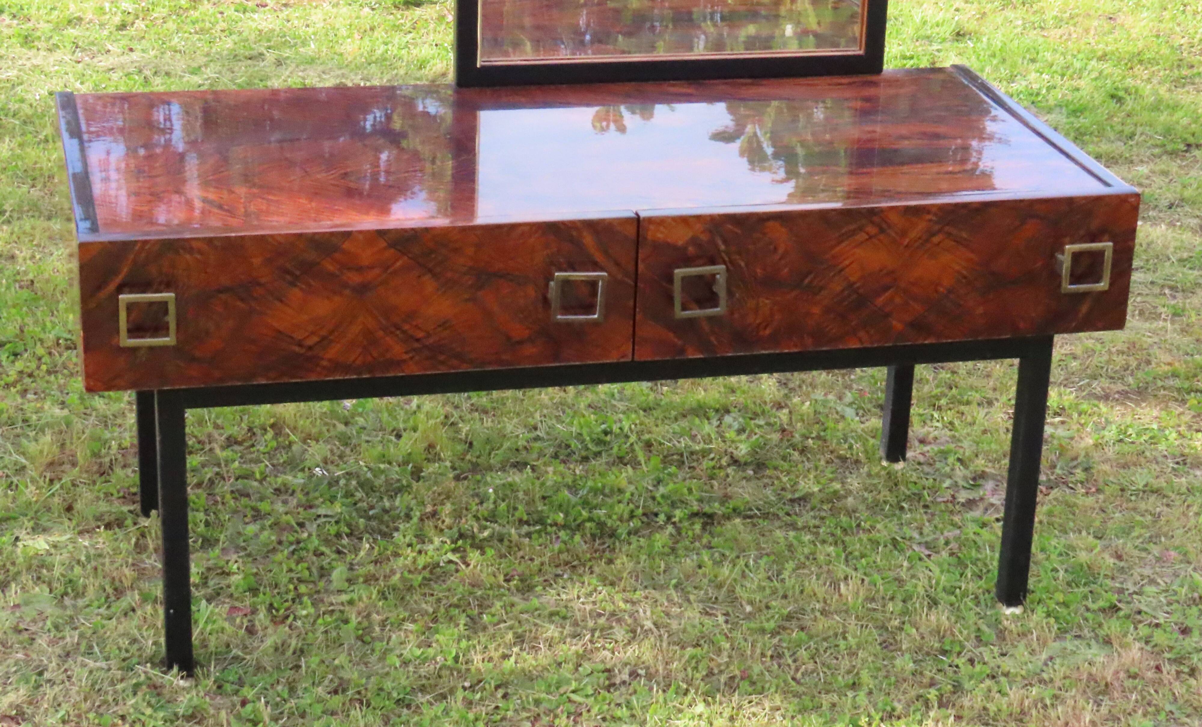 Dressing Table Console Entrance Furniture in Rosewood with Mirror