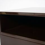 Mb16 brown lacquered chest by luigi caccia dominioni 70's azucena editor