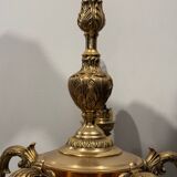 Empire style bronze and copper chandelier, 20th century