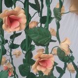 Chandelier wrought iron flowers with 6 lights