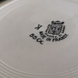 6 old flat plates mismatched Terre de Fer
