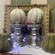 Set of 2 mercurized glass candle holders