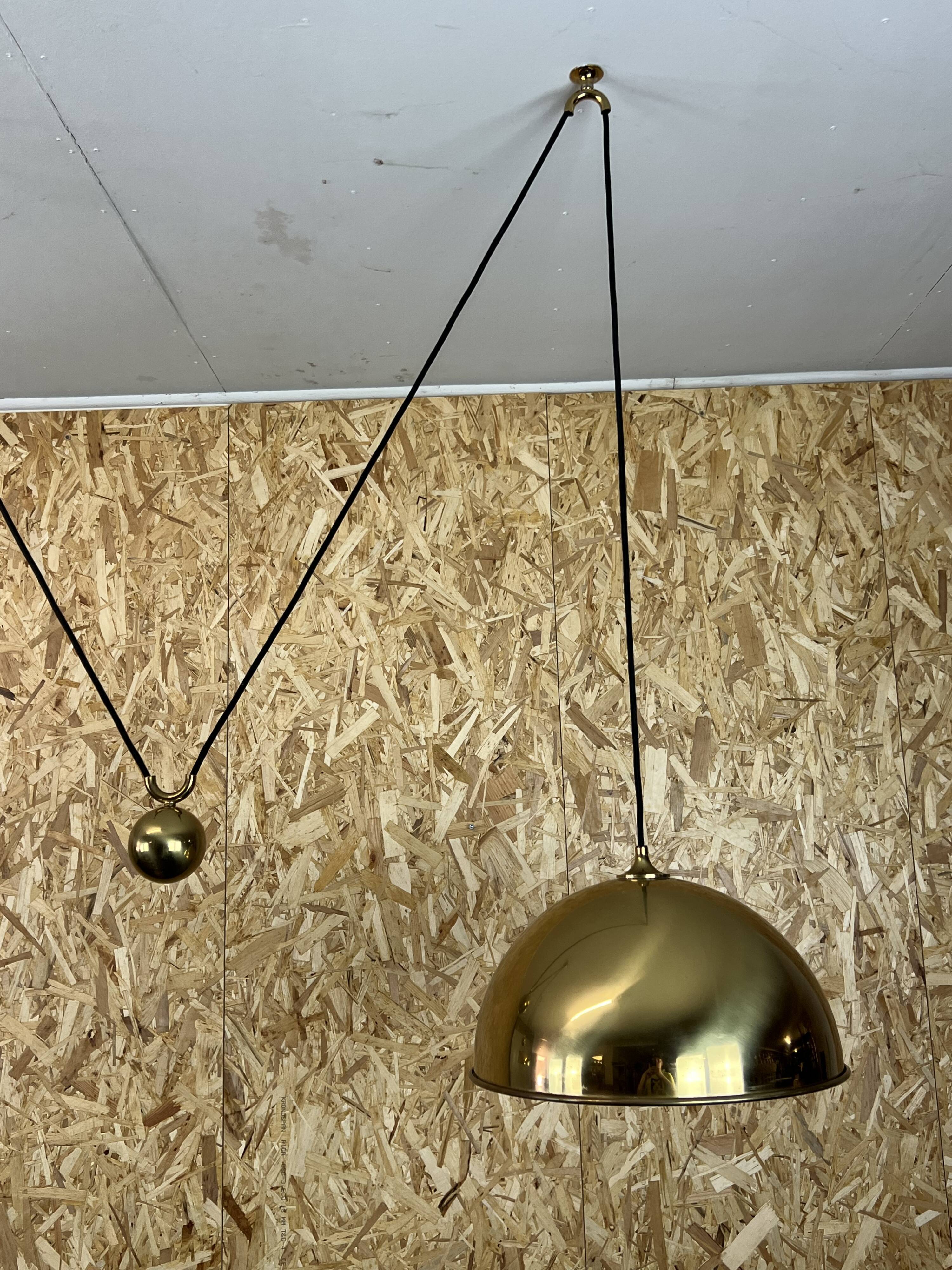 60s 70s florian schulz vintage double counterbalance brass design pendant lamp