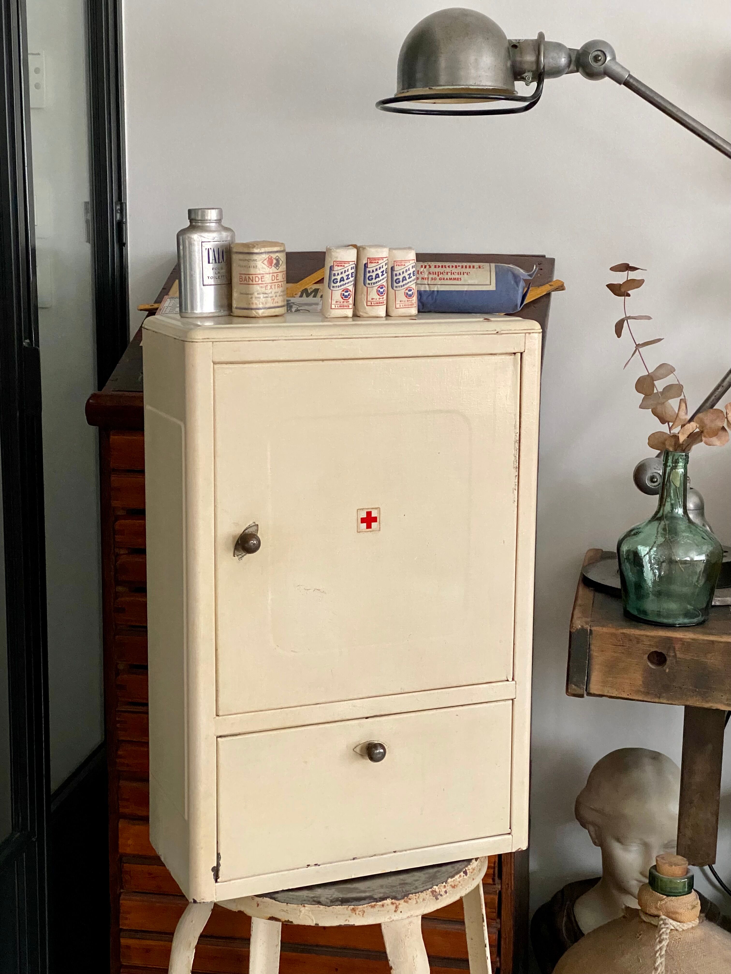 Vintage metal medicine cabinet