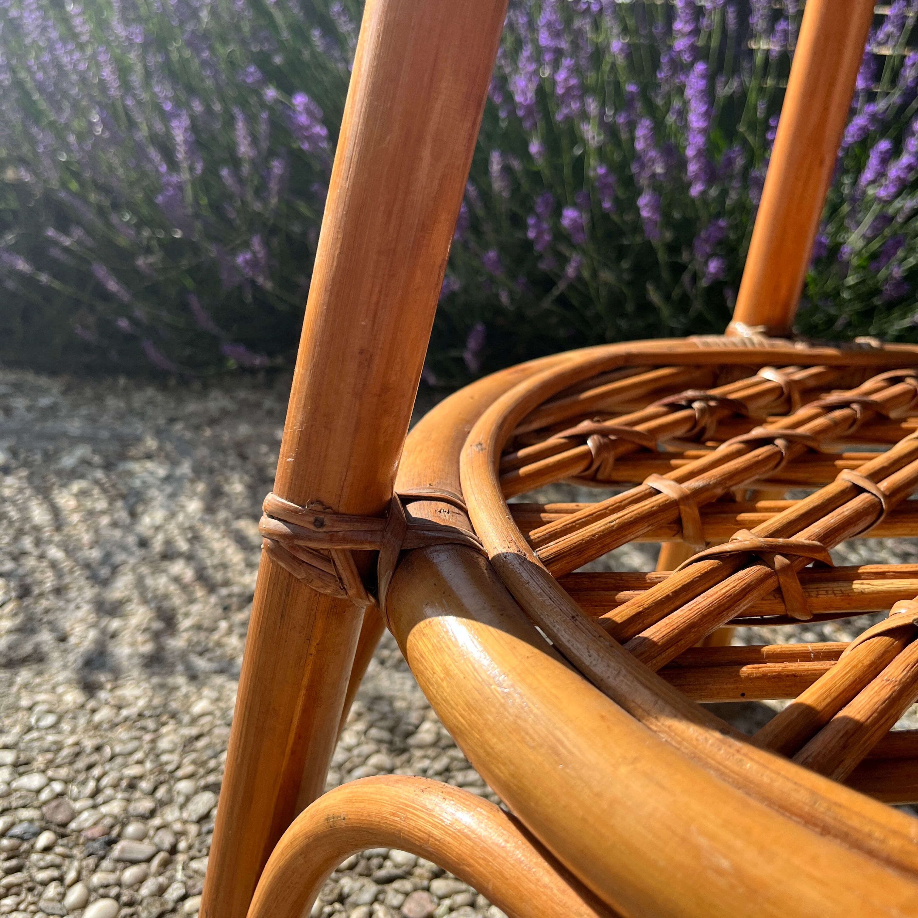 Rattan and bamboo coffee table