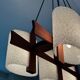 Teak chandelier and vintage design wall lamp 60 years
