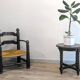 Véritable fauteuil bas style  Dudouyt en chêne, années 40